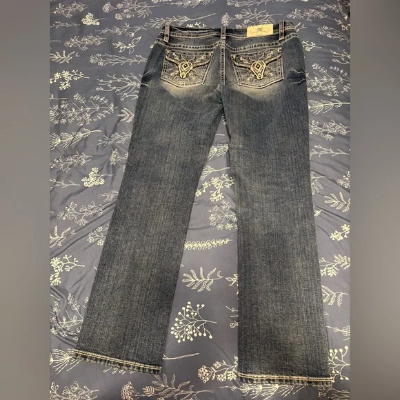 Miss Me Blue Boot Cut Jeans with longhorns - Picture 3 of 4